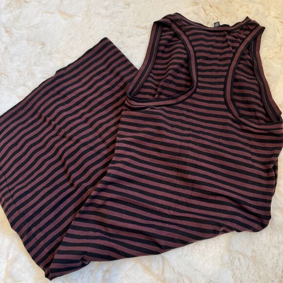 Aritzia Wilfred Cut-Out Sleeveless Mini Dress XXS - Striped Purple Black - Picture 4 of 6